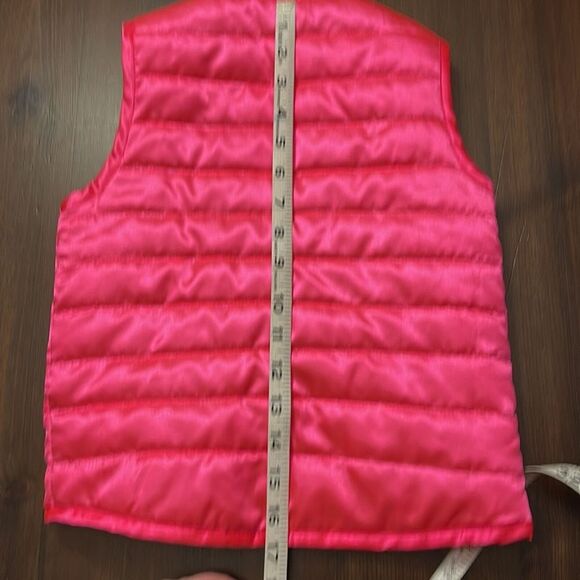 Route 66 Kids Pink Puffer Vest XS 4/5 Neon Orange Lining Quilted Sequin - Picture 12 of 12